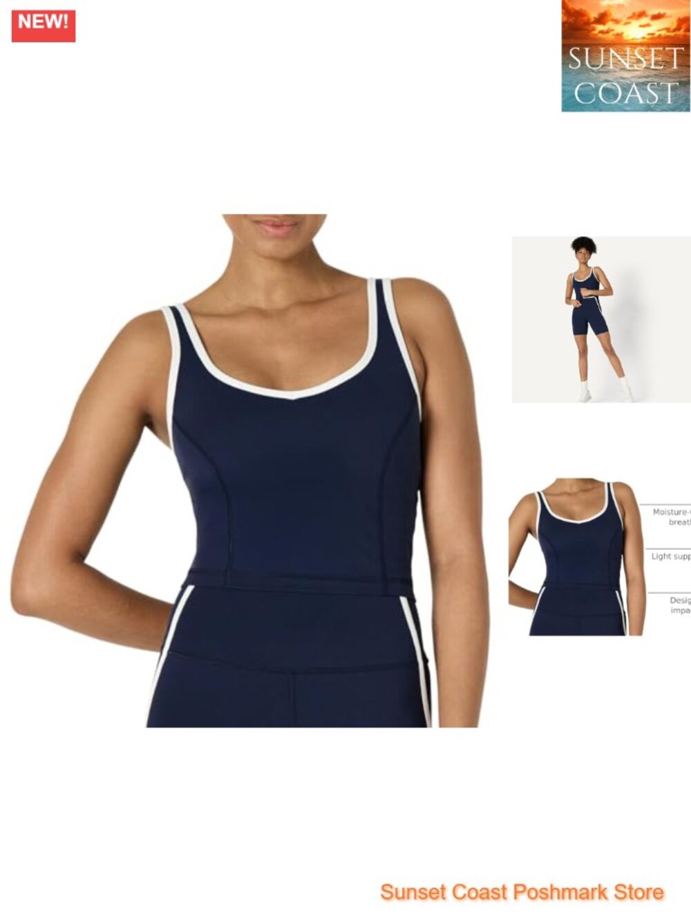 Nylon Spandex Active Crop Tank with Built-in Bra Removable Cups
